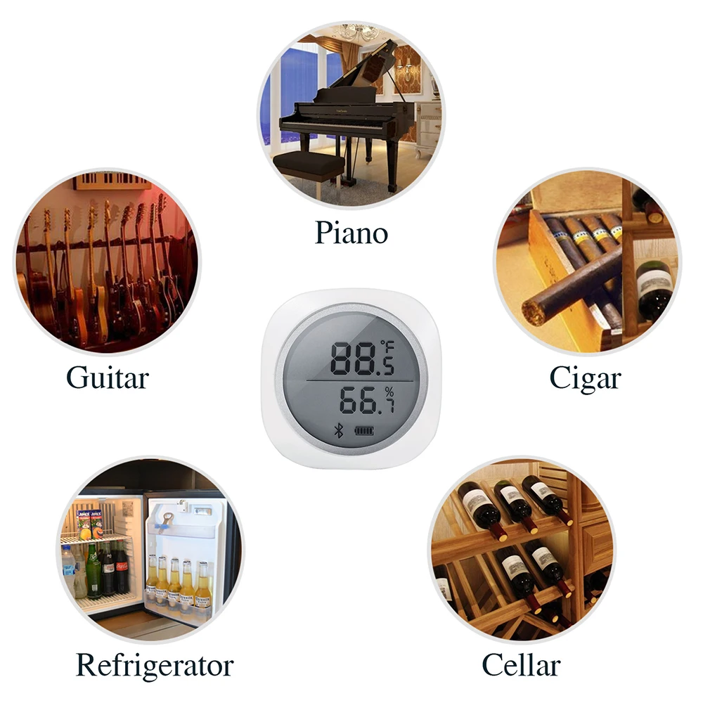 Wireless Bluetooth IBS-TH1 Plus Thermometer & Hygrometer For Android & IOS Free APP For Brewing Meat Plant Cigar Storage Car