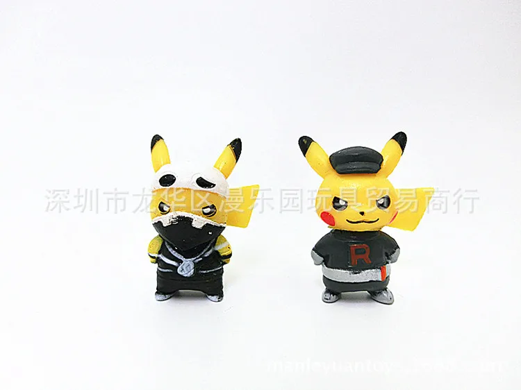 Новый стиль 7 шт./компл. 3-3,5 см мини мультфильм Пикачу фигурка Pokemoned фигурки рисунки из мультфильма ПВХ Фигурки игрушки для детей P28