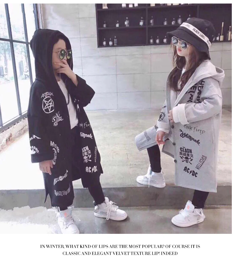 Primavera e Outono Coreana das Grandes Moda com Capuz Bebê Menina Menino Camisola Quente Nova Versão Crianças Solto Longo Cabolsa 2020 8 Mamãe e Bebê