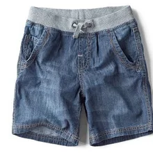 Г. Новая детская одежда повседневные джинсовые шорты для мальчиков простые прямые брюки из стираной ткани