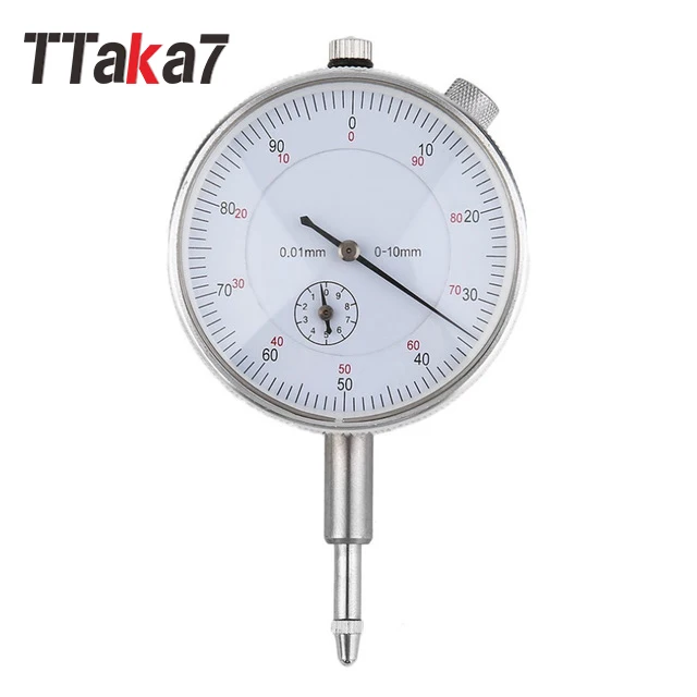 

TTAKA7 Dial Indicator Precision 0.01mm Accuracy Gauge Test With Lug Back Measurement 0-10mm Meter Resolution Indicator Gauge