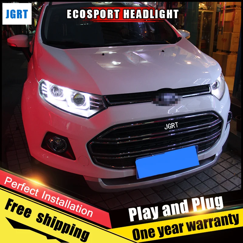 2 шт. автомобильный стиль светодиодный фары для Ford Ecosport 2013 для Ecosport Головной фонарь светодиодный объектив двойной луч H7 HID Xenon bi xenon объектив