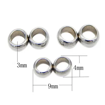 

Stainless Steel Double Hole Spacer Beads For Adjustable Core Inside Positioning Stopper Beads fit 2/3/4mm Rope Necklace Bracelet