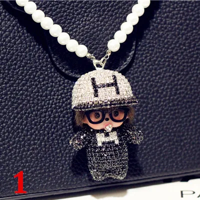 The New Cute Car Accessories Diamond Mengjiji Crystal The New Cute Car Accessories Diamond Mengjiji Crystal Ornaments Lady Pendant Rearview Mirror