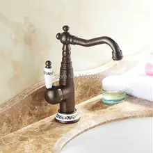 Роскошный Высокий рычаг Красный Римский Бронзовый отделка ванной бассейна и раковины Смеситель кран водопадного типа смеситель HJ-6788