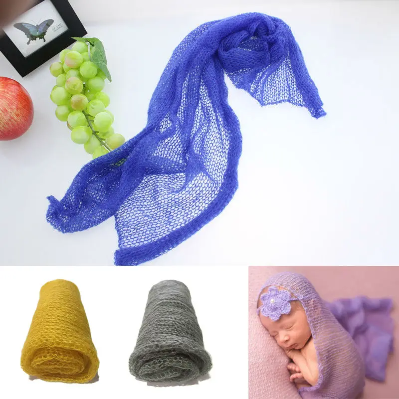 Cute!Newborn Photography Accessories 40X60CM Mohair Wrap Best Christmas Gift Soft Knitted Crochet Baby Photo Shoot Fotografia