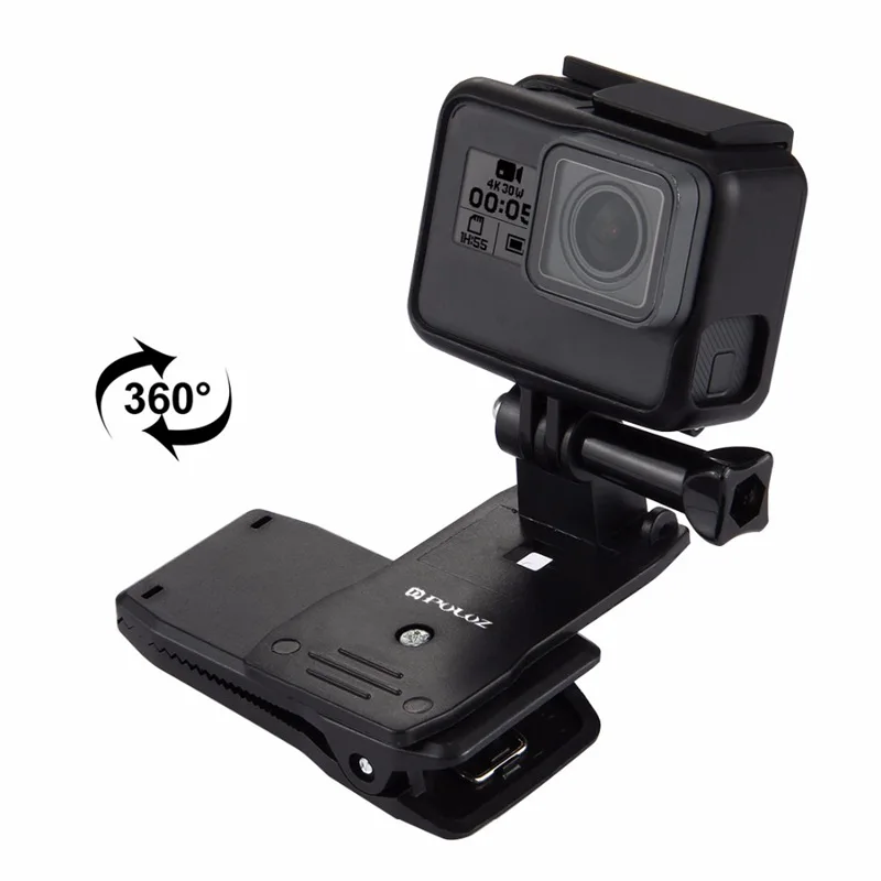 PULUZ для Go Pro Аксессуары 360 градусов рюкзак быстрый выпуск Шляпа Клип Быстрый зажим Крепление для GoPro HERO5 HERO4 Session HERO 5