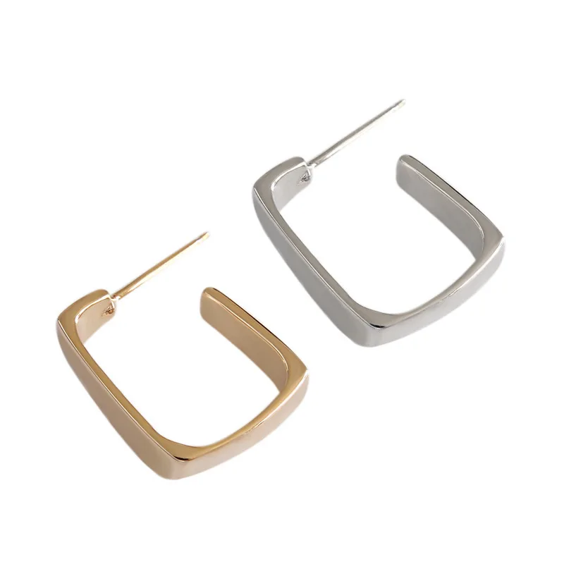 

925 sterling silvre korean earrings INS geometry square female dangle earrings for women Piercings Jewellery wedding gifts