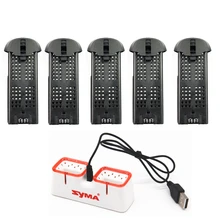 Original syma x22/x22w zangão bateria com carregador rc quadcopter peças de reposição acessórios 3.7 v 400 mah bateria