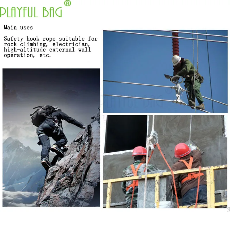 

Safety Belt High Altitude Work Rope Climbing Construction Safety Rope Set Air Conditioning Installation Wear Resistance ZL05