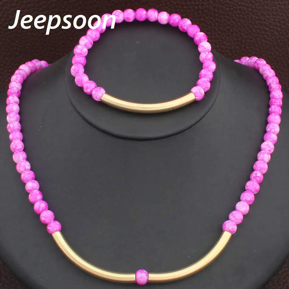 

Wholesale Fashion Stainless Steel Jewelry Chain Necklace & Bracelet Set For Woman Jeepsoon SEUHBCCB
