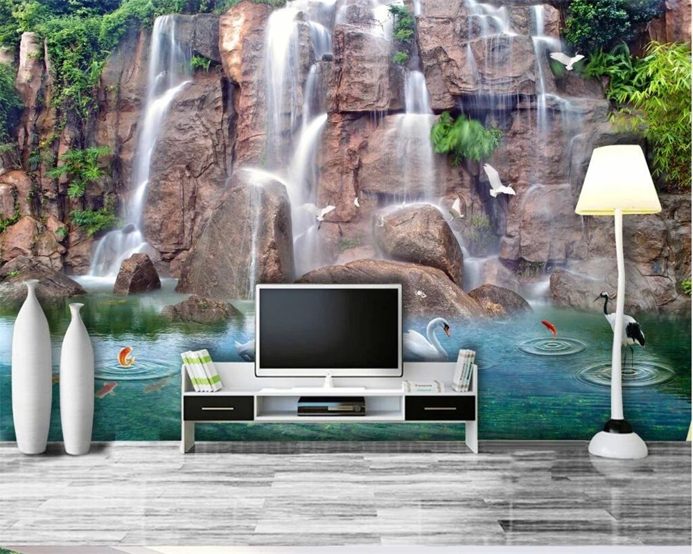 3d обои для украшения гостиной водопада и крана|papel tapiz|3d wallpaperwallpaper products |