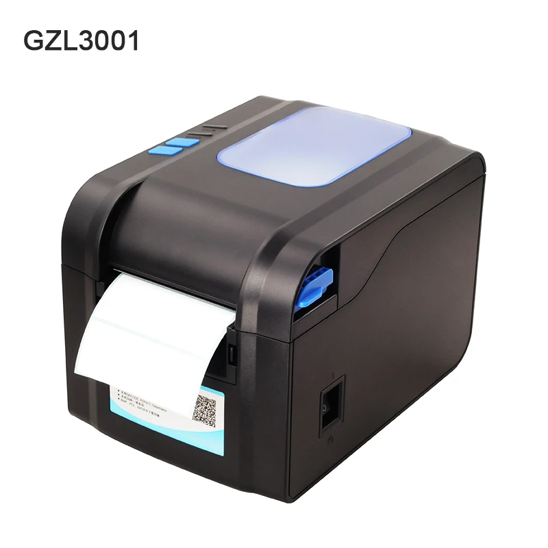 GZL3001 طابعة باركود حرارية ملصقا ورقة USB طابعة تسمية طابعة رموز Qr يمكن طباعة 20 ملليمتر-82 ملليمتر عرض ورقة 127 مللي متر/ثانية سرعة