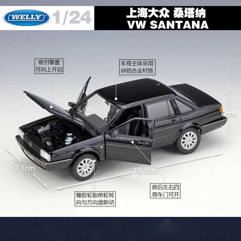 Welly 1//18 Volkswagen Santana Diecasting car model boy gift Collection Classic