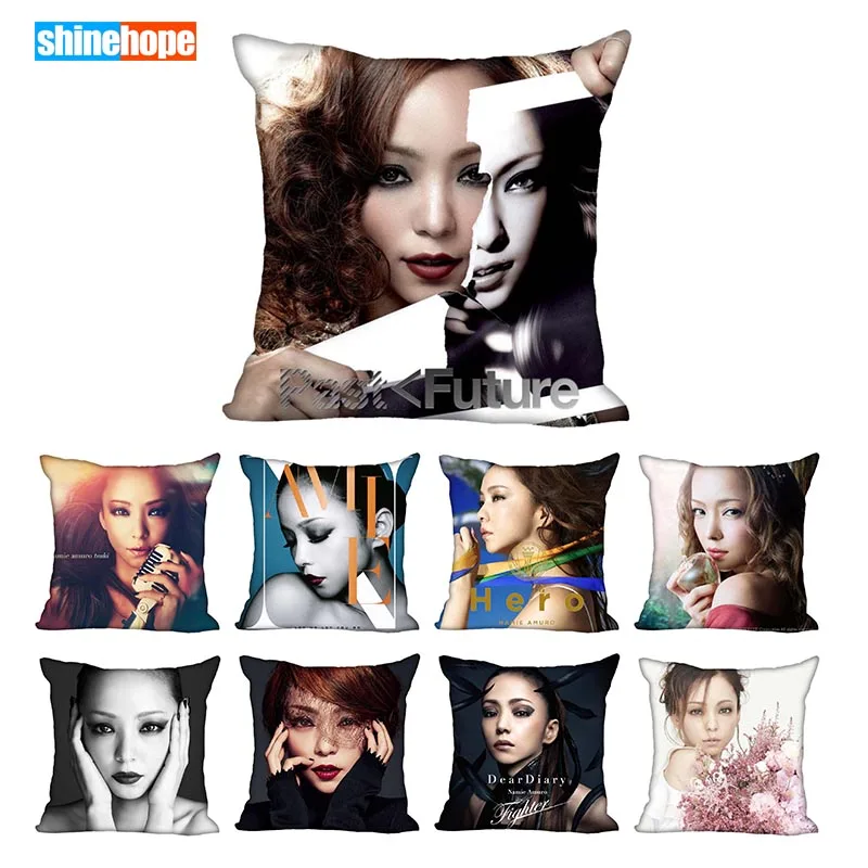 

Custom Namie Amuro Square Pillowcase Custom Zippered Pillow Cover Case 40x40,45x45cm(One Side)