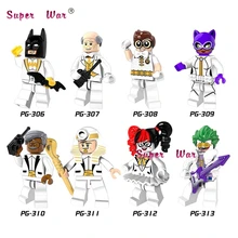 50 шт. Супер Герои DC Женщина-кошка Альфред Робин Бэтмен Харли Квинн, Джокер нехочухи комиксов конструкторных блоков, Детские кубики хобби Игрушки для мальчиков