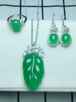 

C20#925 silver inlaid natural chalcedony set!