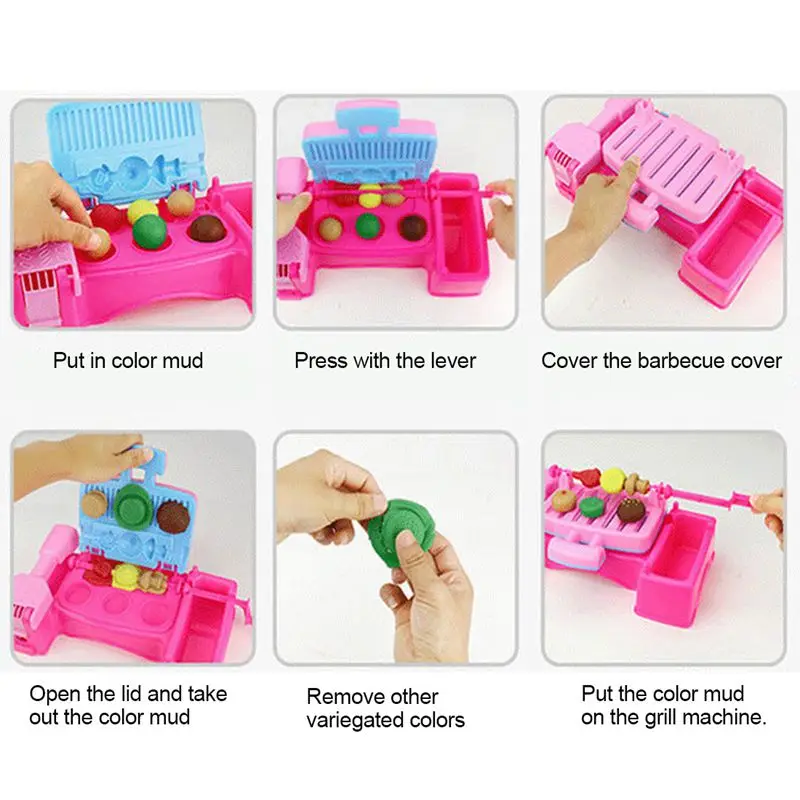 3D Развивающие игрушки DIY ручной работы мука Зеленая глина разноцветный Пластилин форма для родителей и детей интерактивная игрушка набор для барбекю