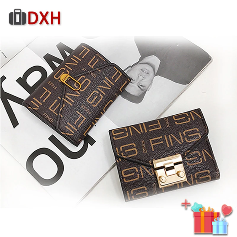 

Luxury Women Wallet 2019 New Fashion Vintage Short Lock Lady Wallets Women's Hasp Small Purses Ladies 3 Fold for women purse DHX