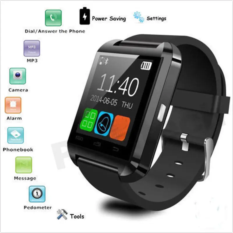Bluetooth Smart Watch U8 U Watch Cellular clock sport watches Sync Notifier Connectivity For Samsung Huawei Android Phones
