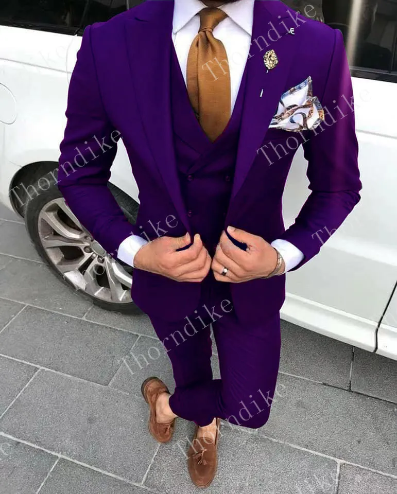 Мужской костюм Thorndike Custome Homme, свадебные приталенные смокинги, мужские костюмы, строгие костюмы для выпускного(пиджак+ брюки+ жилет