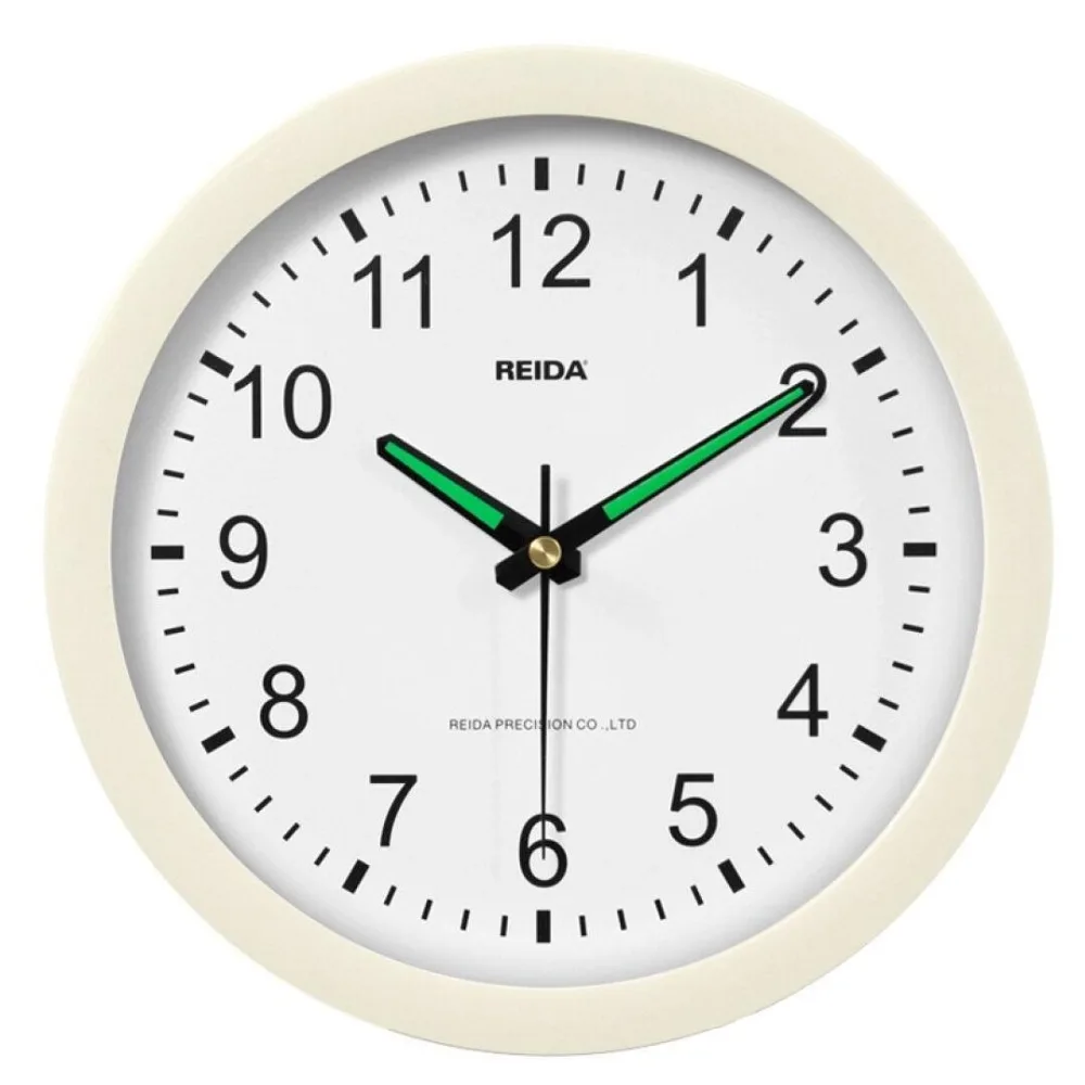 

REIDA Clock Creative 8 Inch Super Quiet Luminous Bedroom Living Room Wall Clock