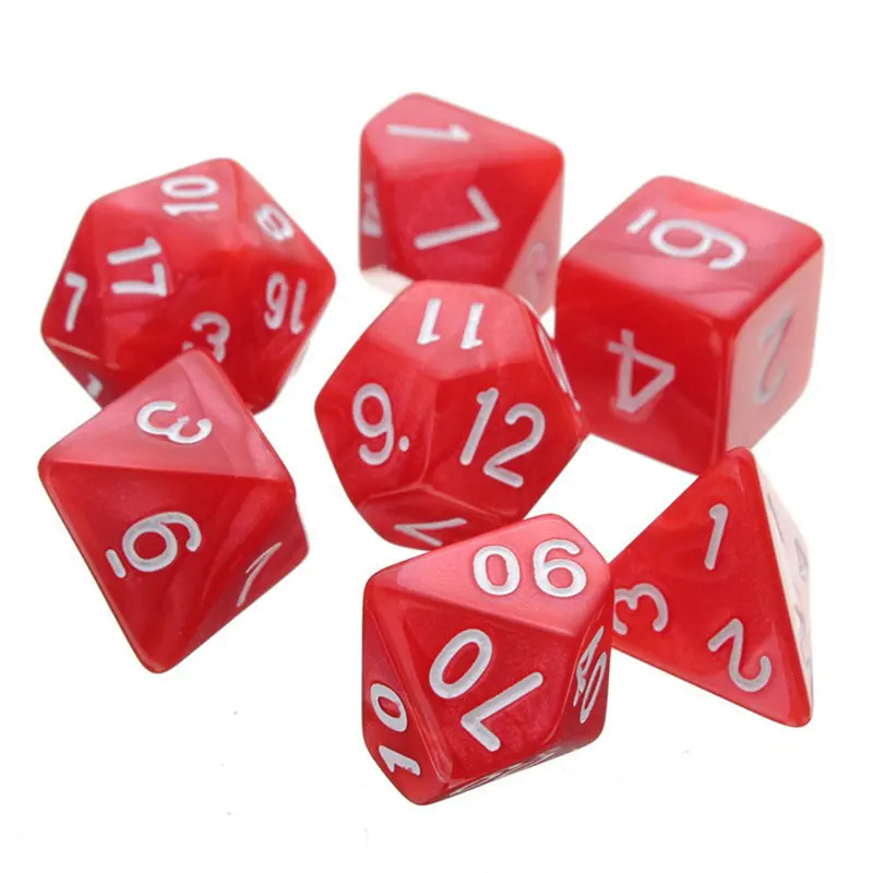 42 шт многогранные кости для подземелий и драконов DND RPG MTG настольные игры кости 20 наборов 4D 6D 8D 10D 12D 20D с мешочком