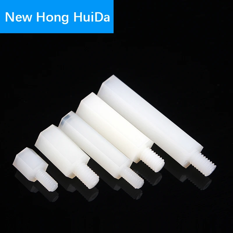 

M2.5 White Hex Nylon Male Female Standoff Plastic Hexagon Threaded PCB Motherboard Spacer Pillar Boards Bolt Screw M2.5*L+6mm