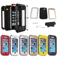 Luxury Dirtproof Shockproof Waterproof Aluminum Metal Heavy Duty Armor Hard Case For iphone 5c Cover Gorilla Tempered Glass