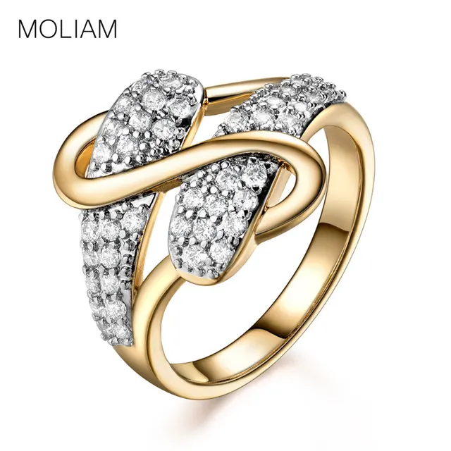 MOLIAM Vintage Unique S Design Women Rings 2017 New Fashion Gold-Color Cubic Zir MOLIAM Vintage Unique S Design Women Rings 2017 New Fashion Gold-Color Cubic Zir