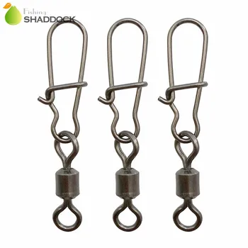 

100pcs Rolling Fishing Swivel With Nice Snap Black Nickle Rolling Swivels Hard Fishing Lures Connector Size 1 2 4 5 6 8