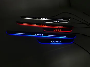 EOsuns LED 移動ドアスカッフポイントで Nerf バー & ランニングボードドア敷居光オーバーレイメルセデスベンツ GLC クラス X205 2015-16 AMG