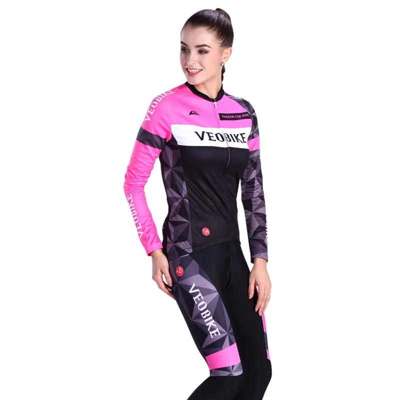 VEOBIKE 2018 برو فريق الدراجات الملابس Ciclismo دراجة جيرسي مجموعة النساء دراجة هوائية جبلية الملابس Mtb ارتداء 5D الرياضة طويلة السراويل دعوى