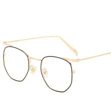 Полигон Компьютерные очки для мужчин и женщин Ретро Простой художественный металлический Плоский Зеркальный небольшой свежий модный голубой свет очки для женщин