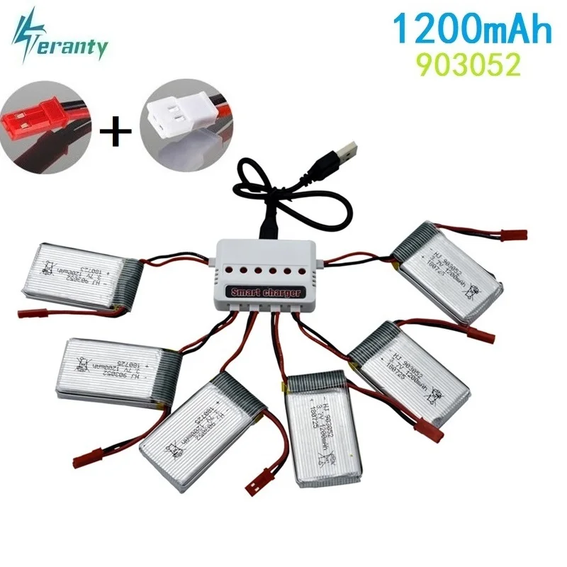 3 7 v 1200mAh lipo батарея и зарядное устройство для Syma X5 X5SW X5SC M18 H5P H11D H11C T64 T04 T05 F28 F29 T56 T57