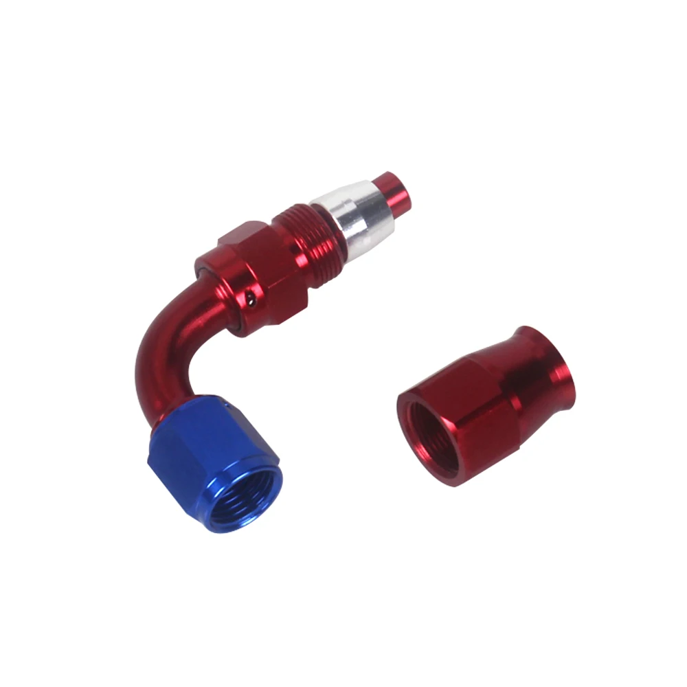 

Tube To Female AN6 Adapter Swivel PTFE Teflon Hose End Fitting Straight 45 90 180Degree Hose End For PTFE Hose Car Styling