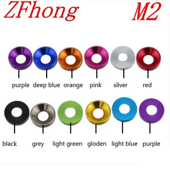 

100pcs M2 Multi-Color Aluminum Washer Countersunk Flat Head Screw Bolt Washer