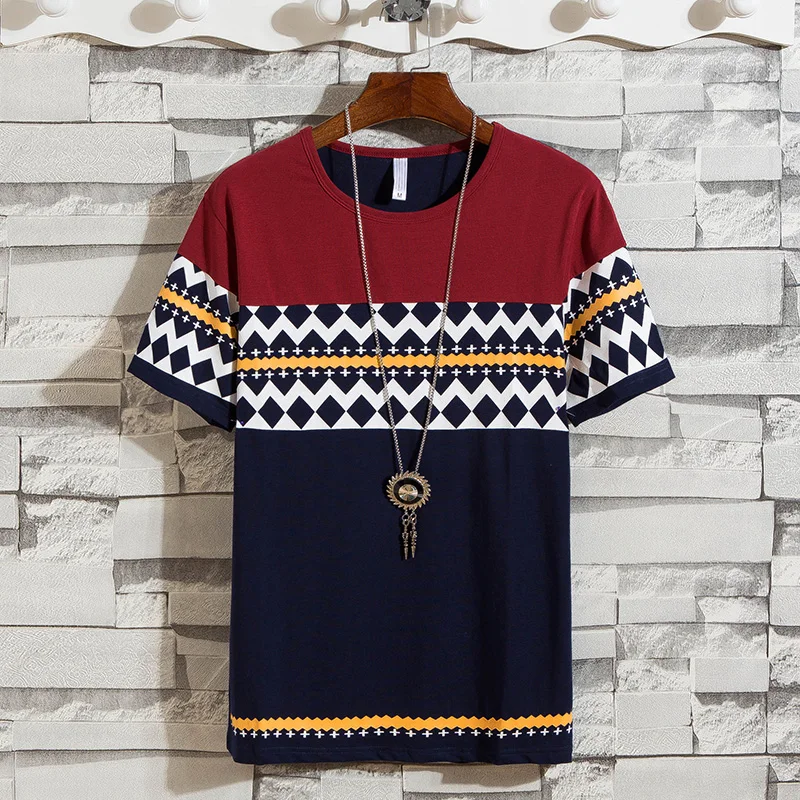 

Summer Mens T Shirt 2019 New Fashion Striped T Shirt Men Clothing Trend Short Sleeve Casual Mens Top Tee Shirt 2401