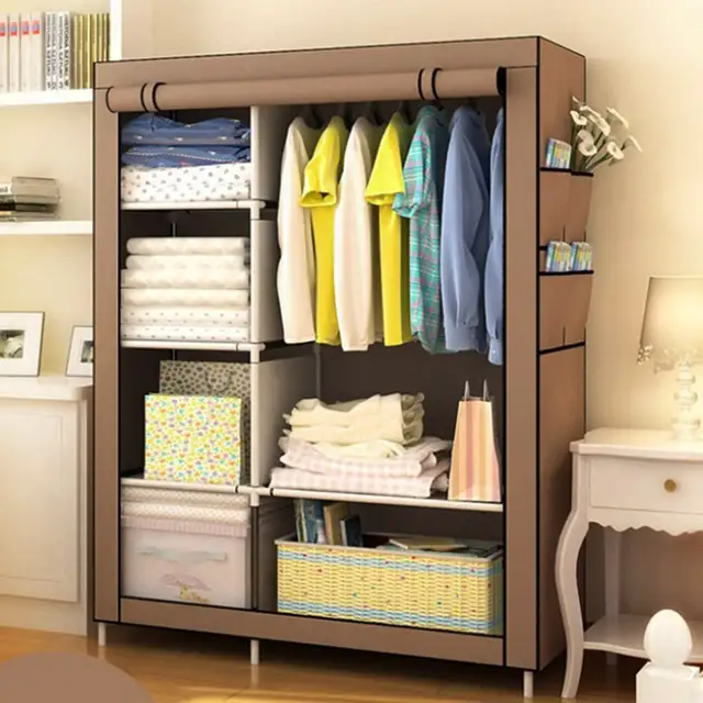Sturdy Dampproof Portable Fabric Dustproof Movable Wardrobe Closet
