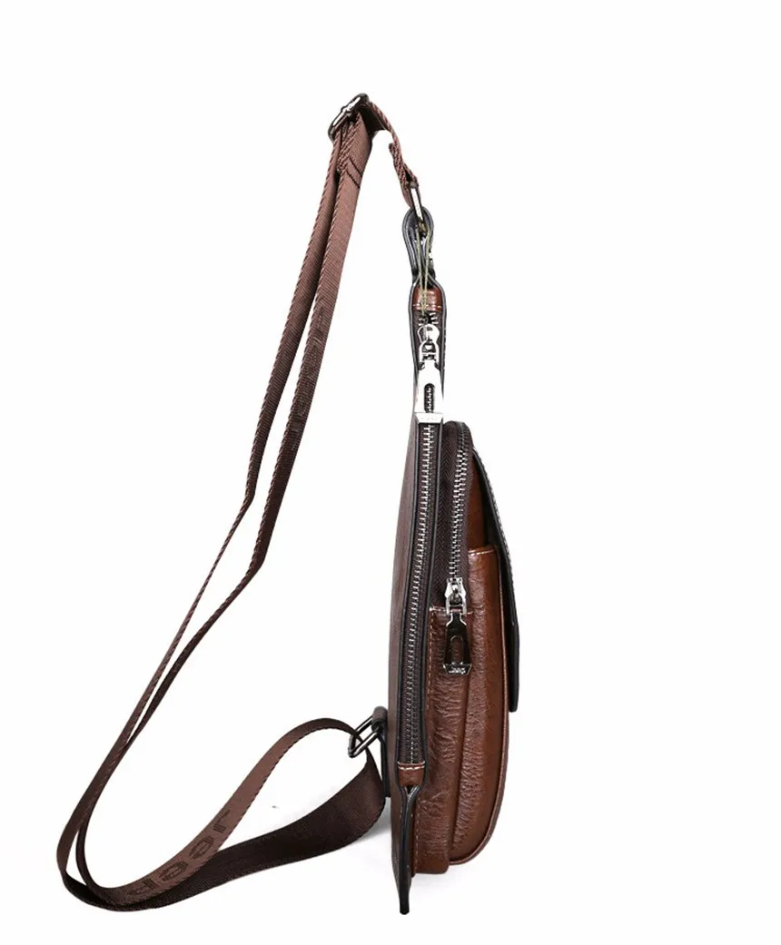 de alta qualidade couro crossbody saco peito