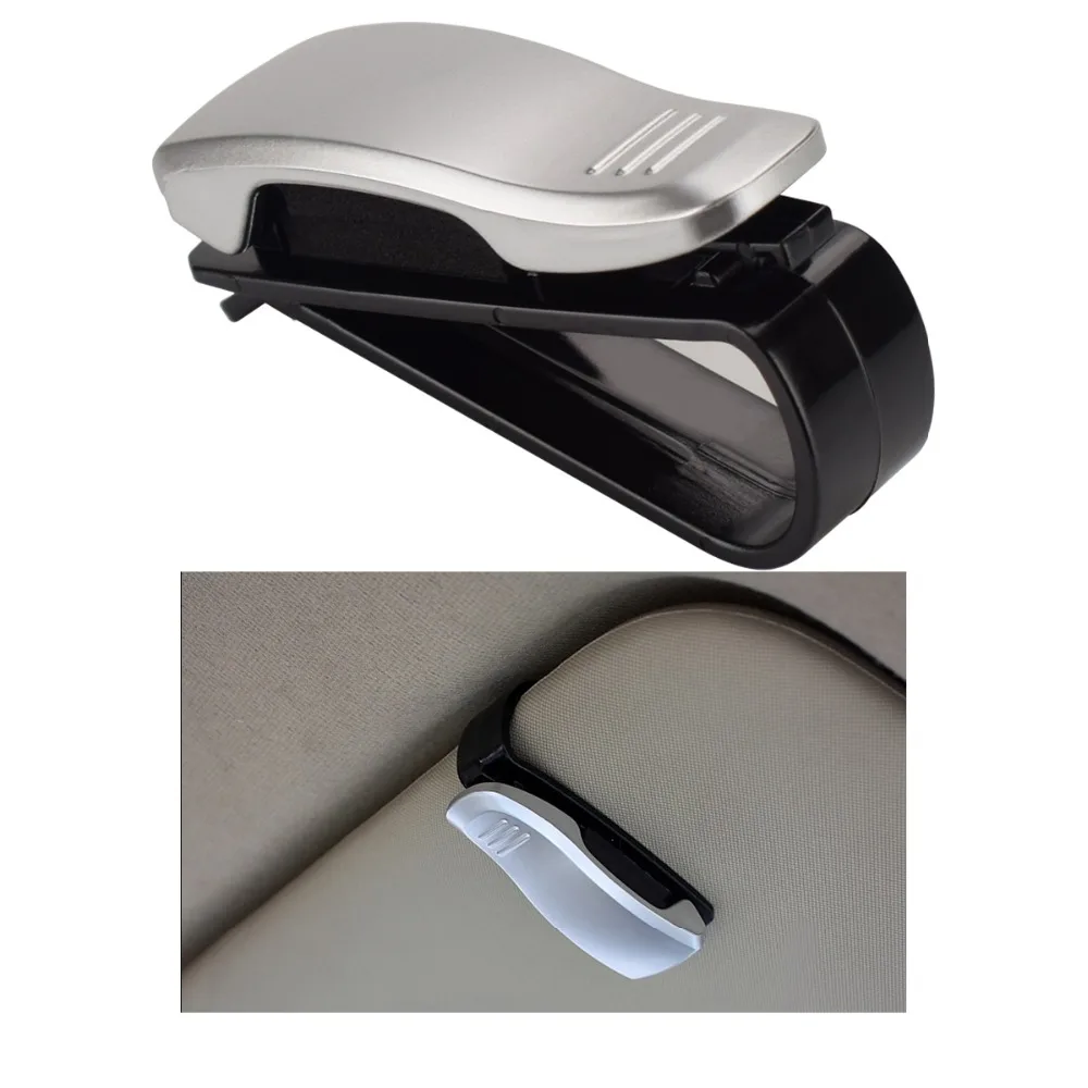 Silver Universal Glasses Case Clip Storage Holder Clip Fastener Sun