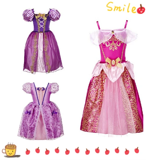 Принцесса Белль и маленькие девочки платье рапунцель Рапунцель рождения customes детская одежда детская одежда DS8