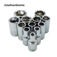 אינץ 25mm Julaihandsome 12PC 1/4 אינץ SAE Sockets Set 5/32 3/16 7/32 1/4 9/32 5/16 11/32 3/8 7/16 15/32 1/2 9/16 סט כלי CRV 25mm יד (3)