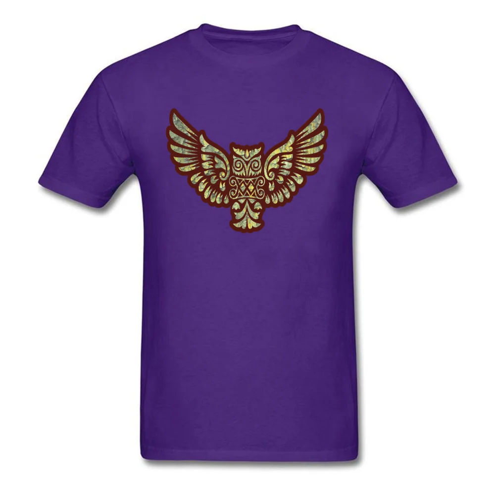 Flying Owl Mascot Decoration Cotton Man Short Sleeve T Shirt Design Fall Tshirts Printed Tops Tees 2018 O Neck Flying Owl Mascot Decoration purple