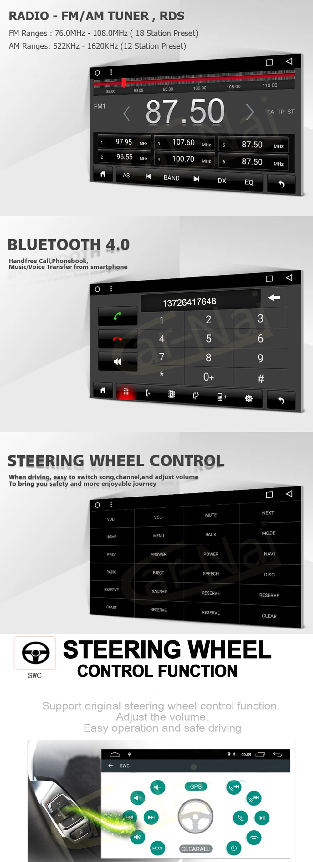 Sale Android 8.1 Car Radio GPS Unit Vehicle Navi for Kia Carens 2007-2011 Car Stereo Auto/Manual Multimedia Player Wifi Bluetooth 2