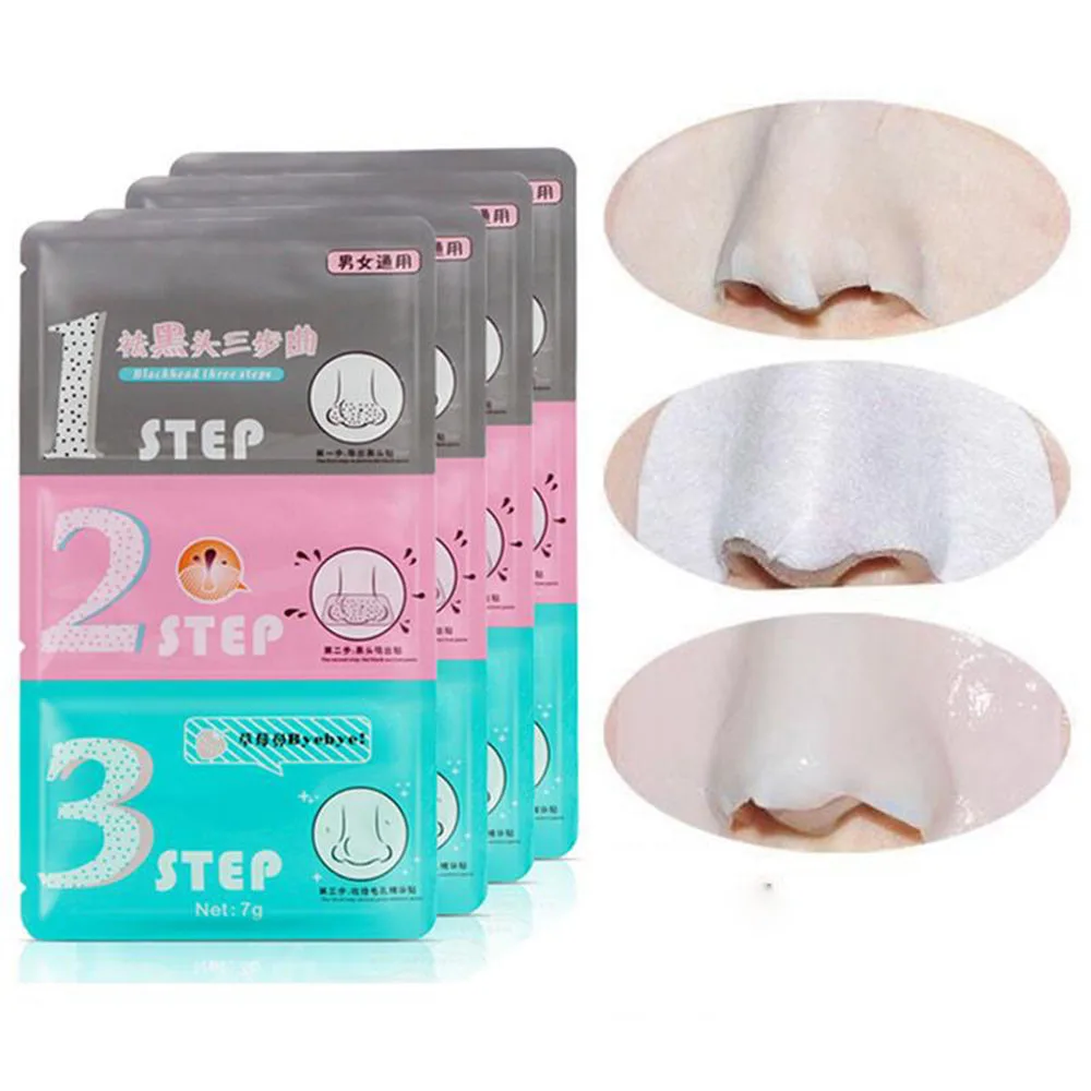 

New Pig Nose Mask Remove Blackhead Acne Remover Clear Black Head 3 Step Kit Beauty Clean Face Blackhead Removers