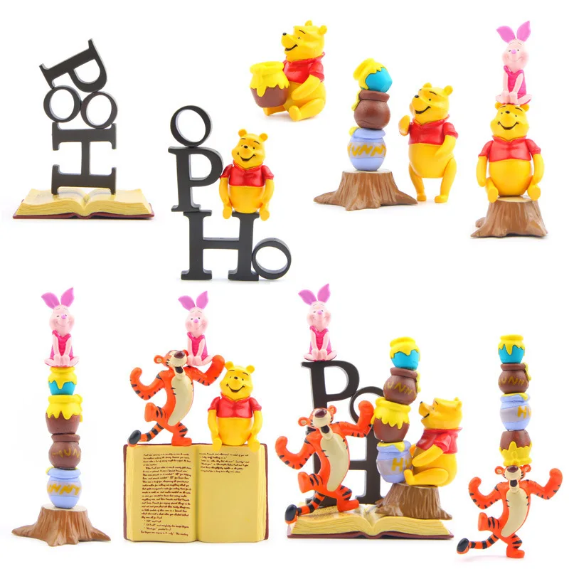 

Bear Winnie Piglet Tigger Bee Honey Jar Figures DIY Stacking Toys for Children 2018 New Creative Cartoon Kawaii Winnie Bear toys