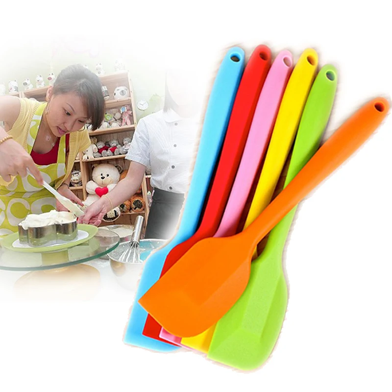 

Hot 1PC Silicone Long Handle High Temperature Resistance Baking Spatula Pastry Scraper Kitchen Tools