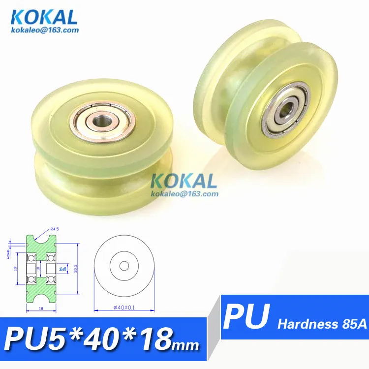 [PU0540-18]Free shipping PU polyurethane plastic double bag bearing guide pulley wheel TPU 5*30*30mm door roller | Обустройство дома