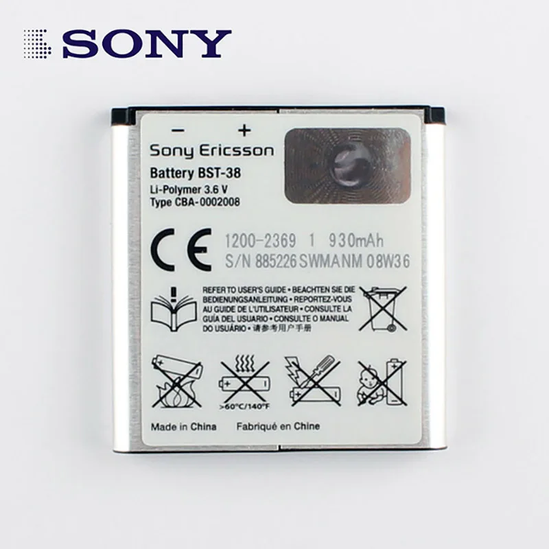Высокое Ёмкость BST-38 телефон Батарея для sony Ericsson K850 W580I R306 W980 Z770i K770 W995 C510 C902 C905 K770I 930 мА-ч
